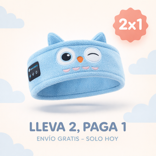 Cloudly diadema búho azul Bluetooth, oferta 2x1